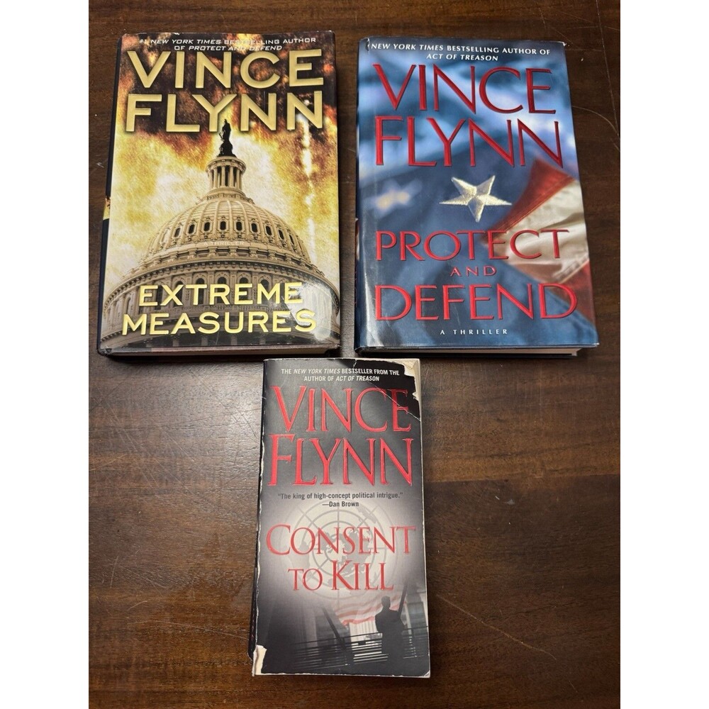 Lot of 3 Mitch Rapp Series Hardcovers by Vince Flynn Extreme Measures
